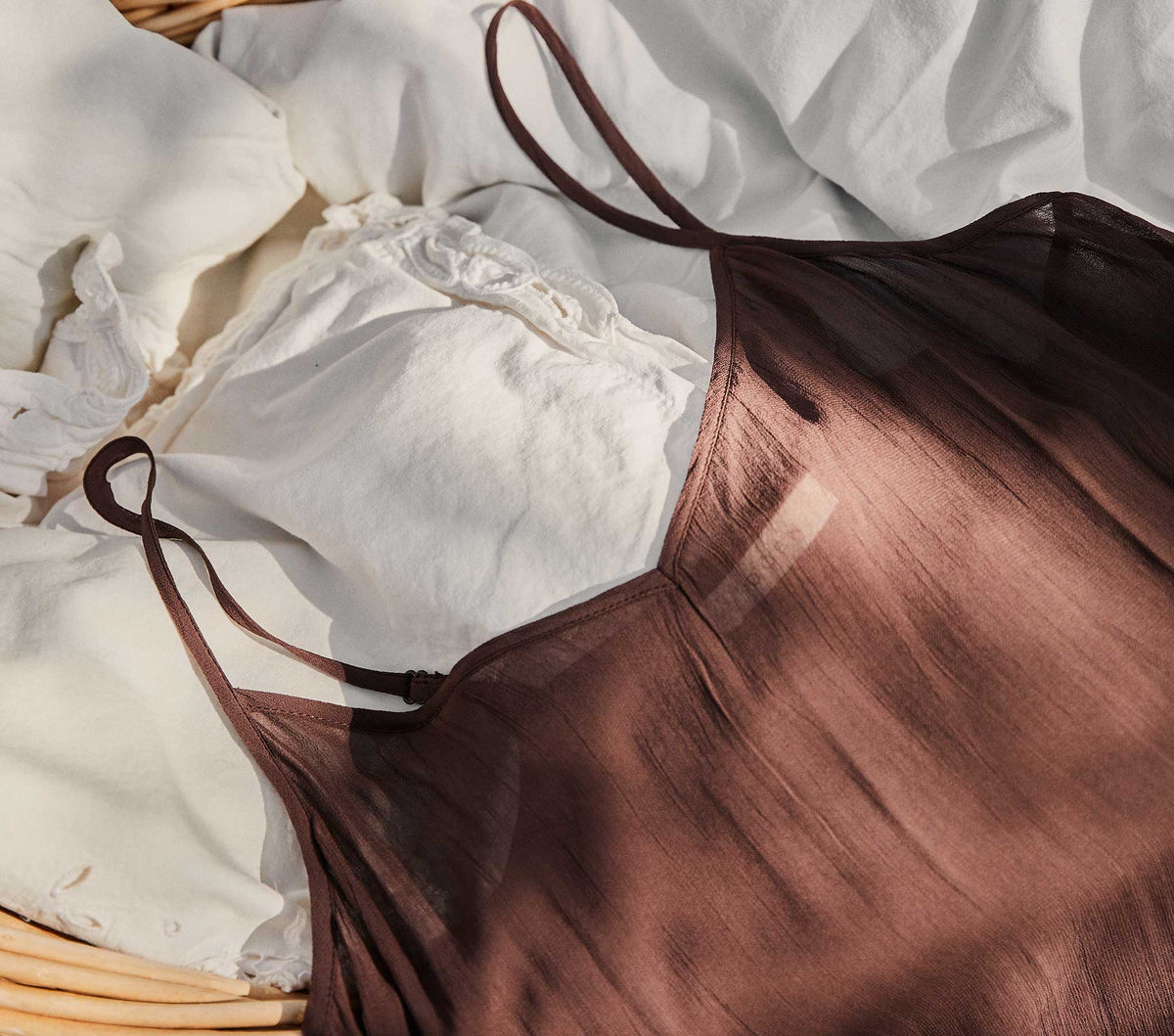Long Deep V-Neck Slip in Umber - view 2