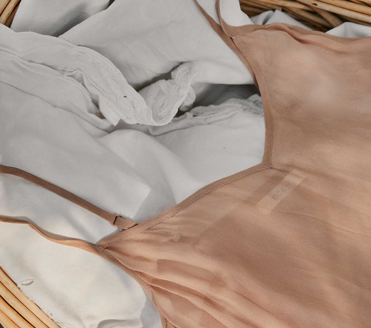Short Deep V-Neck Slip in Sand Dollar - view 2
