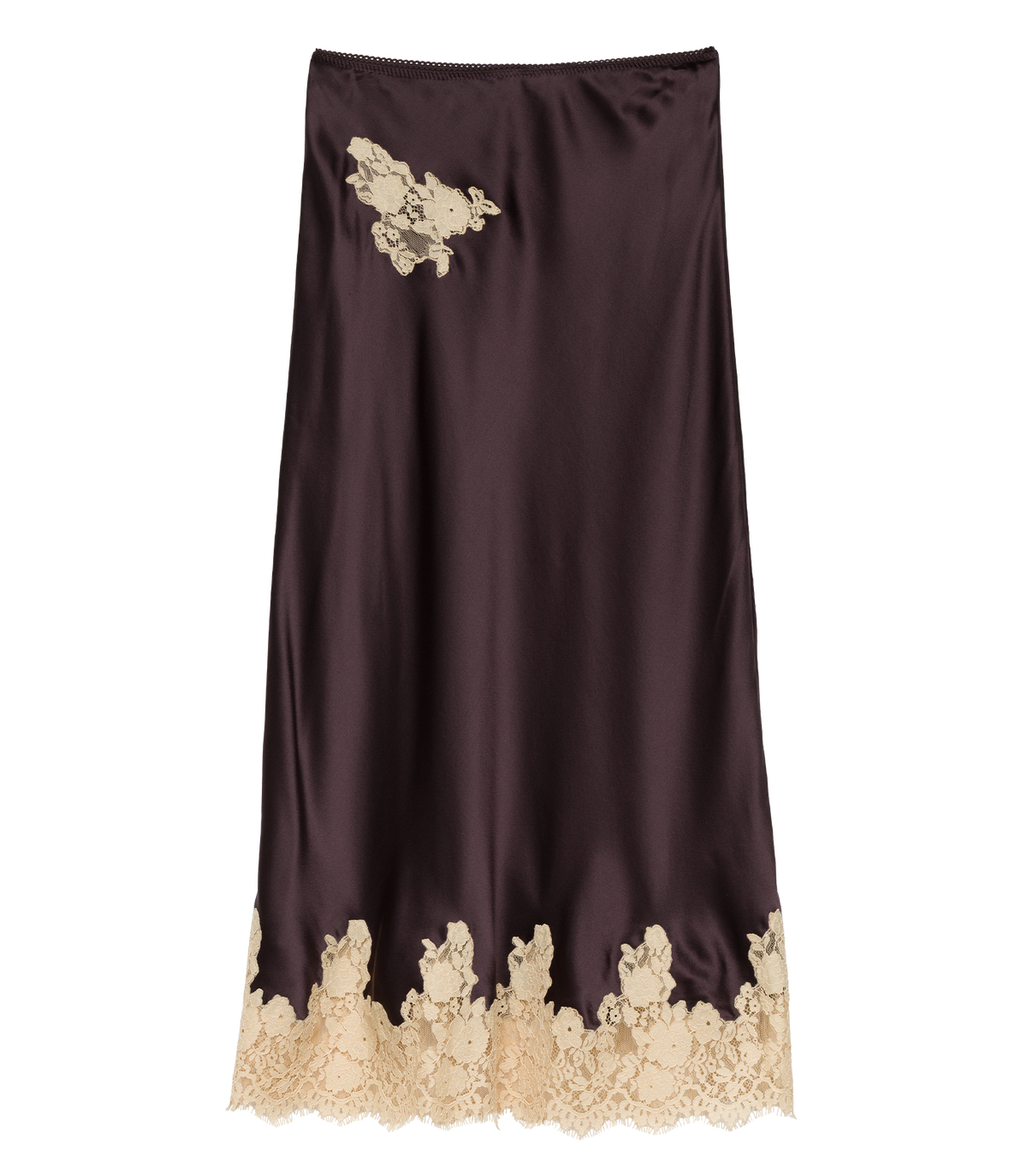 Elowen Skirt in Equestrian Brown with Cream Lace - view 10