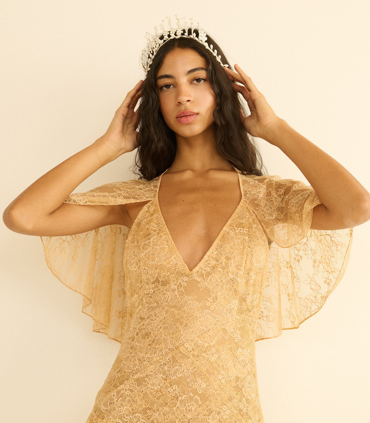 Faye Tiara in Antique Pearl - view 2