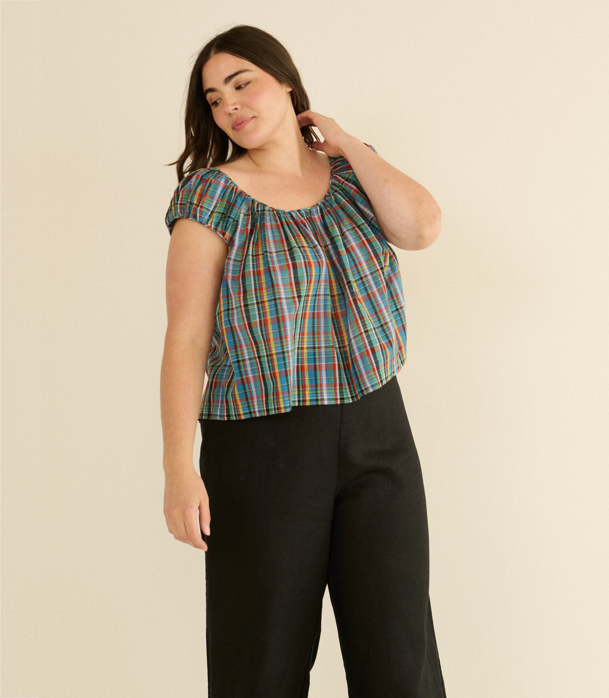 Jessa Top in Alderbrook Plaid - view 6