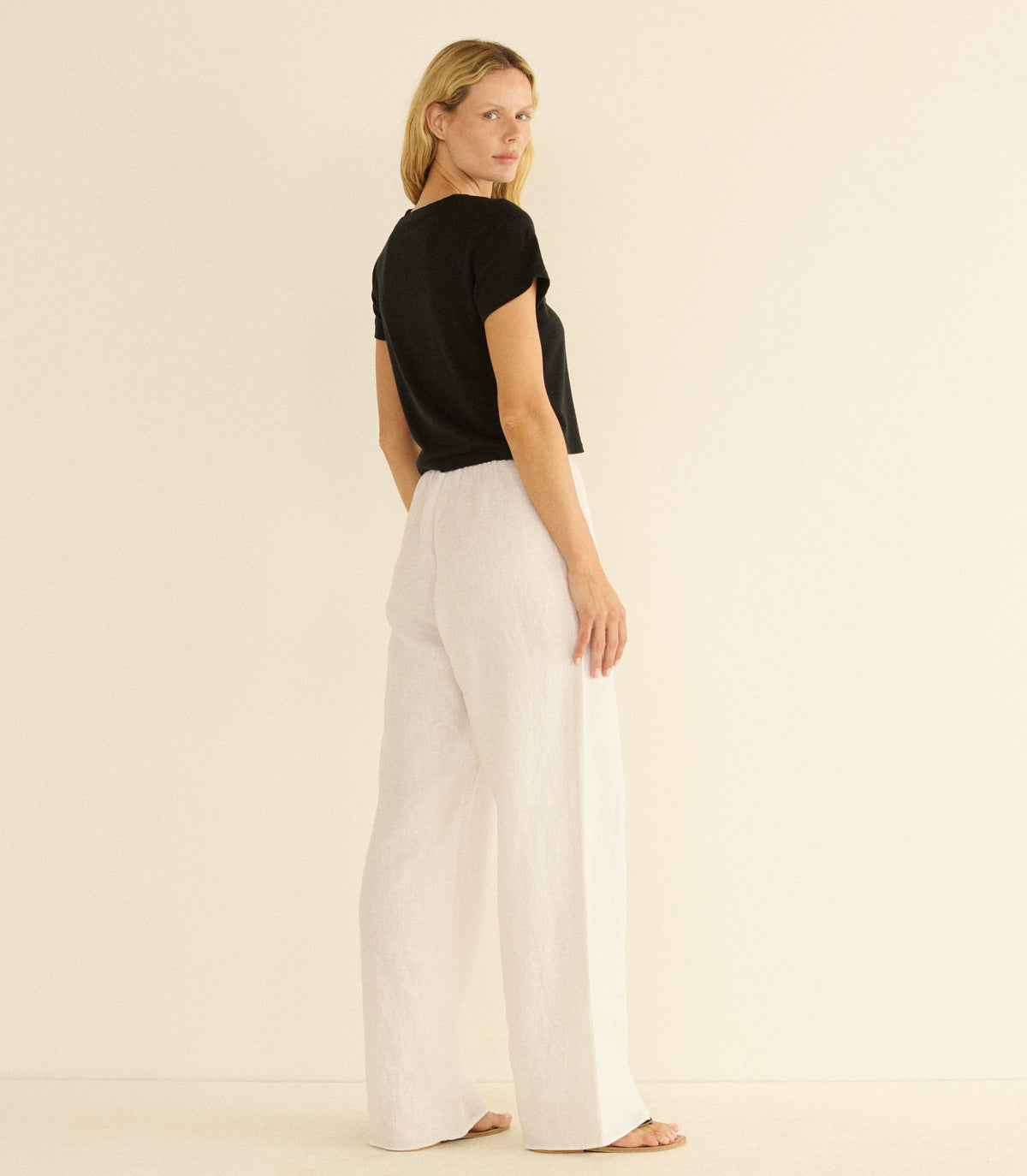 Lavon Linen Pant in Salt - view 5