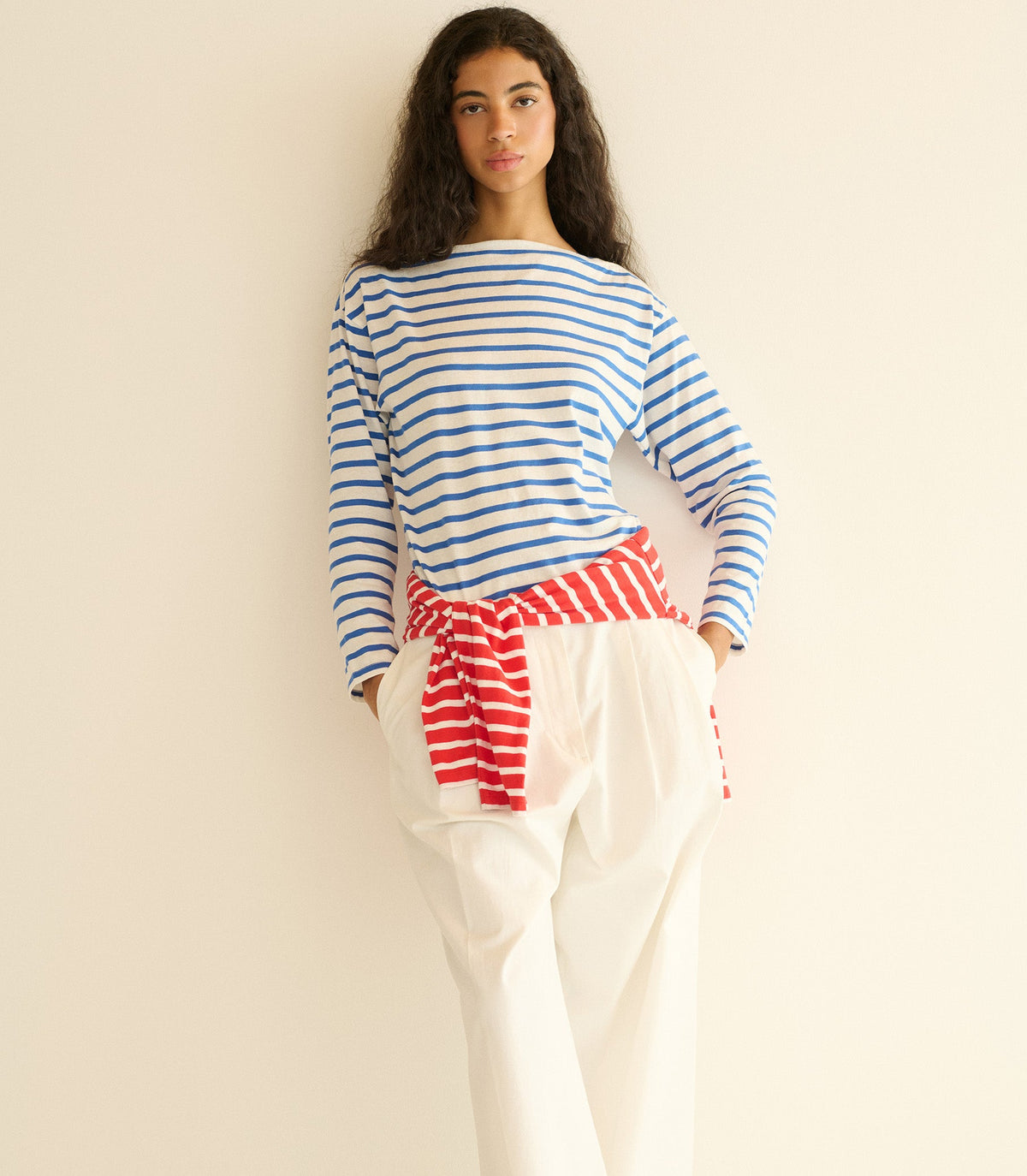 Irene Tee in Bleu Breton Stripe - view 2
