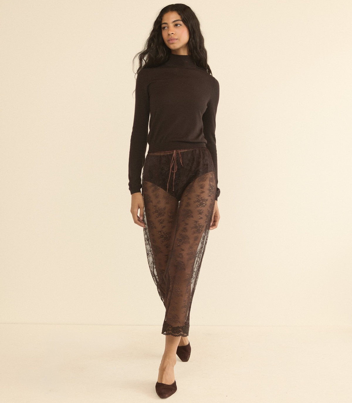 Loni Lace Skirt Set in Equestrian Brown - view 2