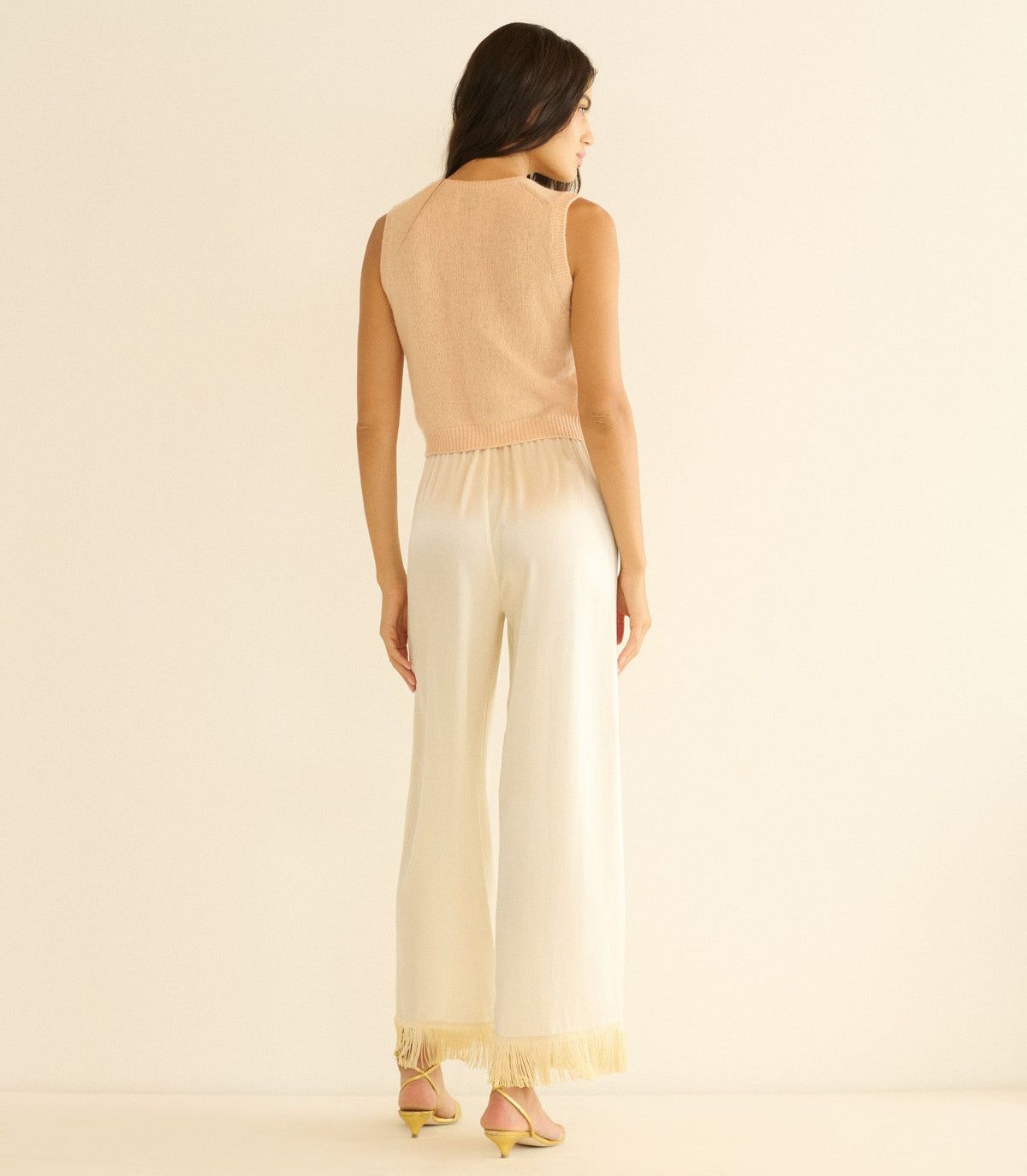 Louden Cashmere Top in Light Peach Sorbet - view 3