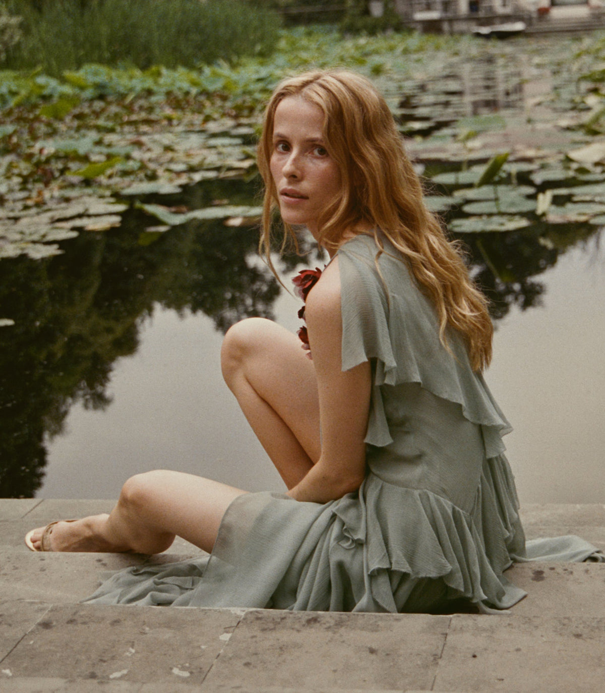 Nelida Dress in Green Jasper - view 7